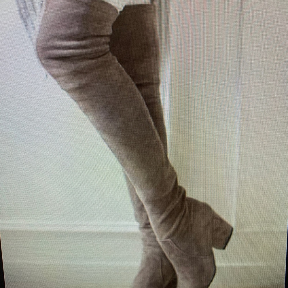 Over the knee suede boots